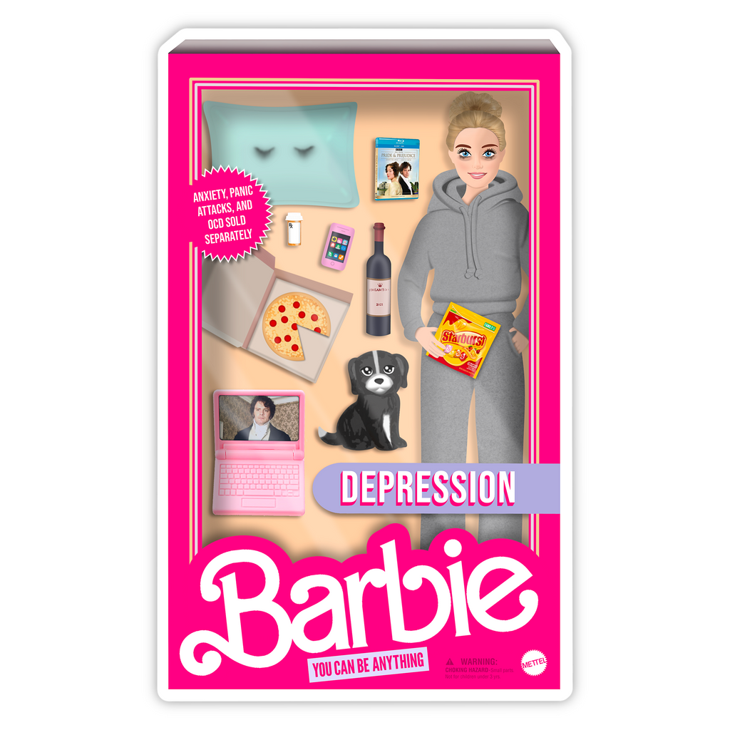 Barbie Movie Depression Barbie Doll Sticker
