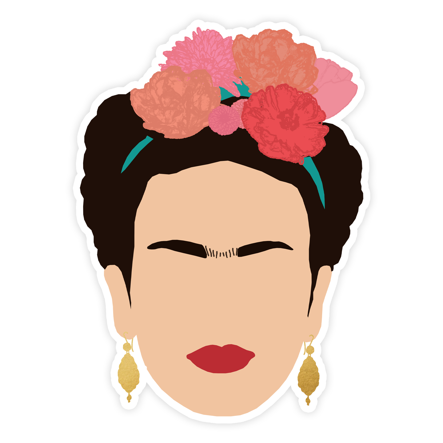 Frida Kahlo Flower Crown Sticker