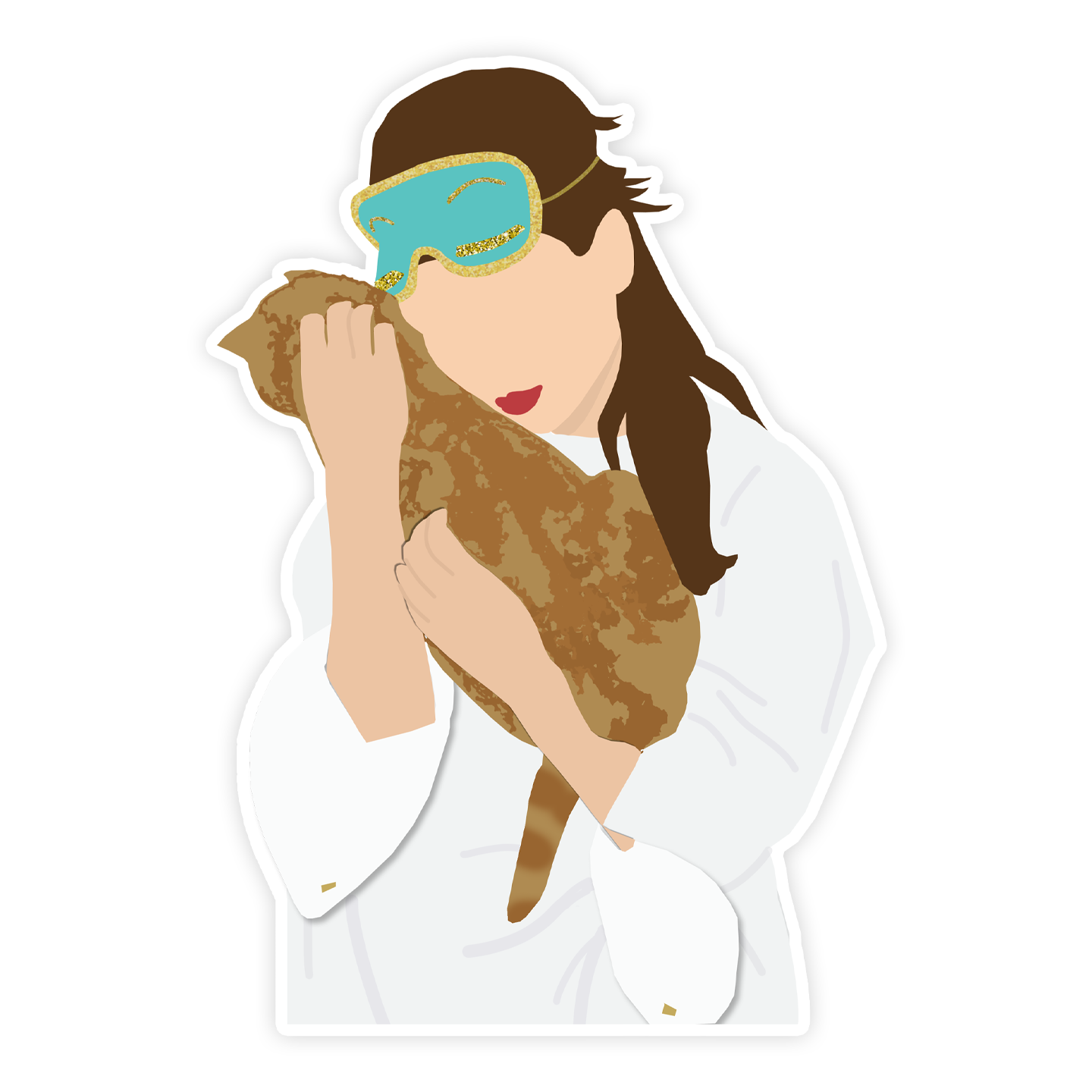 Breakfast at Tiffany's Holly Golightly with Cat Sticker
