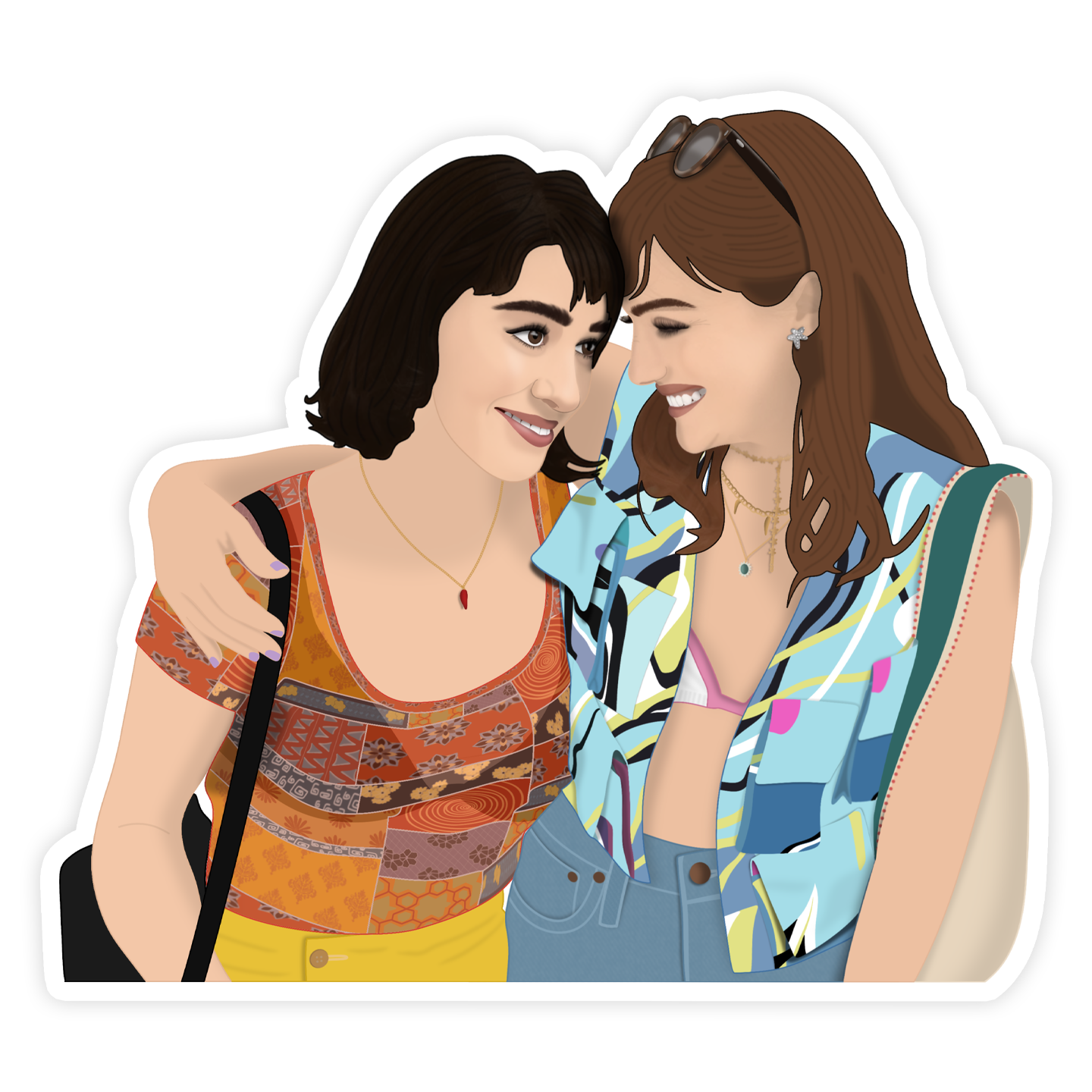 Lucia and Mia Best Friends The White Lotus Sticker