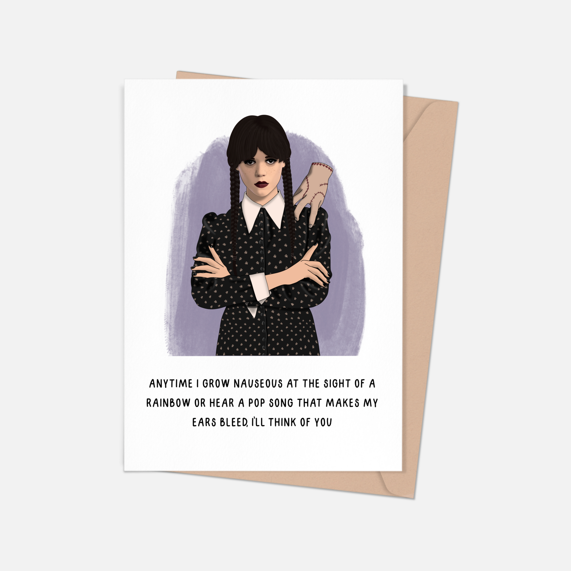 Wednesday Addams Thinking of You Love Card